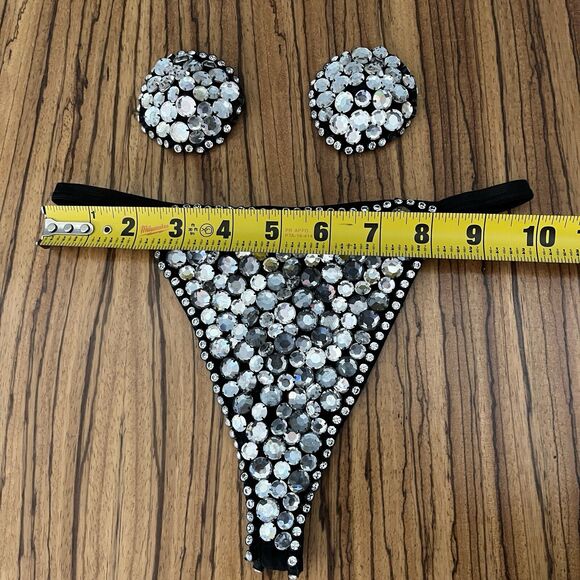 John Richmond Diamante Rhinestone Pasties and Thong Size XS - Picture 5 of 9